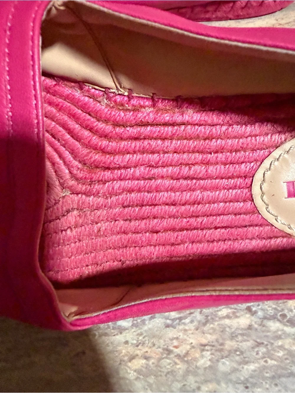 Coach Women's Hot Pink Leather Espadrilles